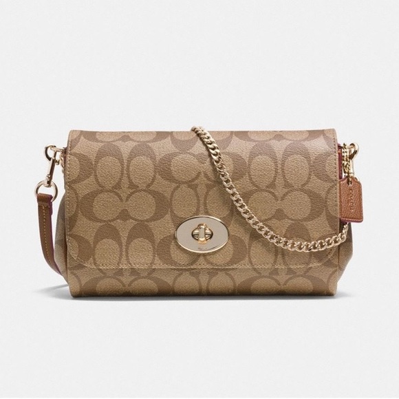 Coach Mini Ruby Crossbody in Signature Canvas Khaki - Picture 1 of 9